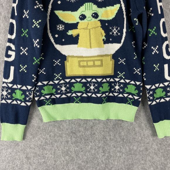 Star Wars The Mandalorian Grogu Holiday Sweater Mens Medium Ugly Christmas Yoda - Picture 3 of 13